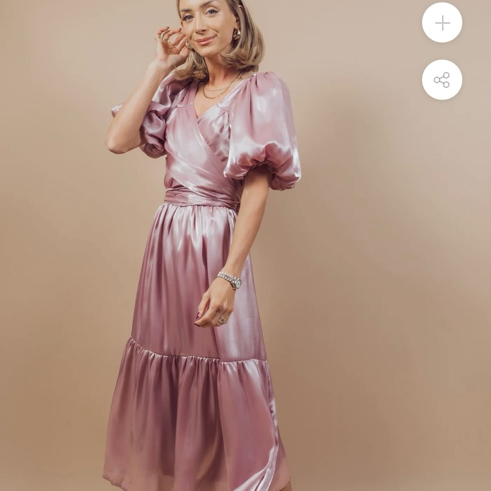 Elegant Pink Satin Dress